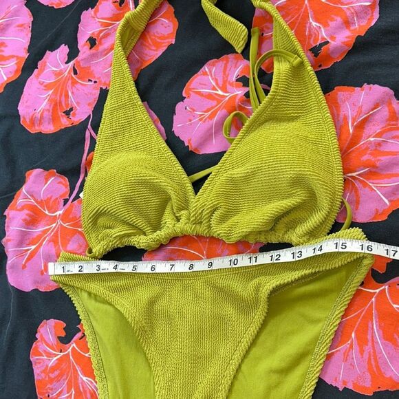 Wild Fable 70s groovy look👀 Lime 🍋‍🟩 Green Bikini👙Beach🏖️Time! Lined. Comfy! - Picture 9 of 17